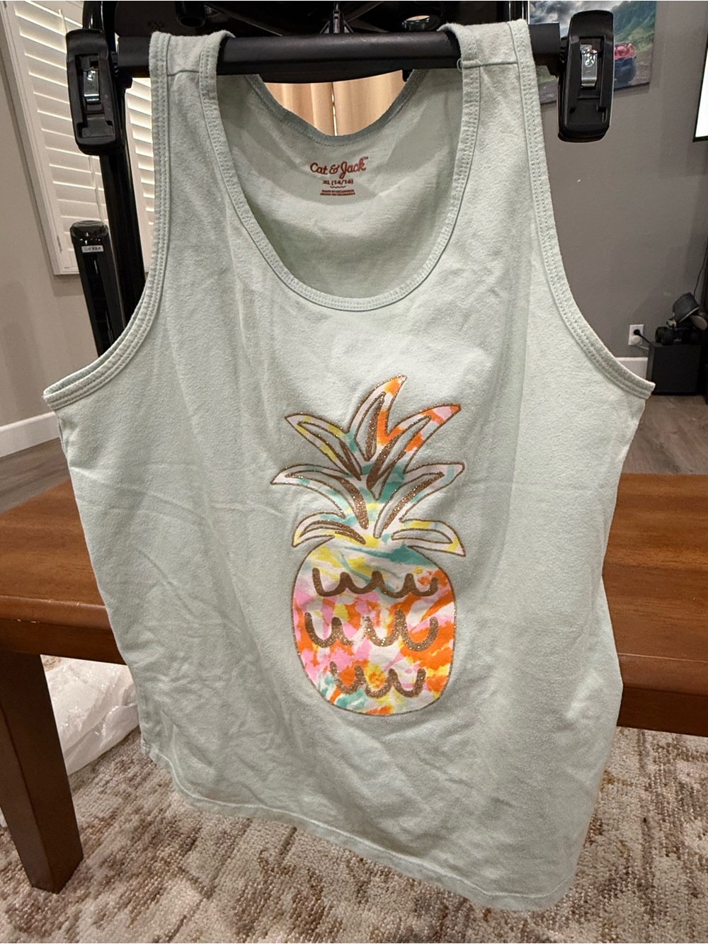 Cat & Jack Mint Tank Top with Multicolor Pineapple Graphic